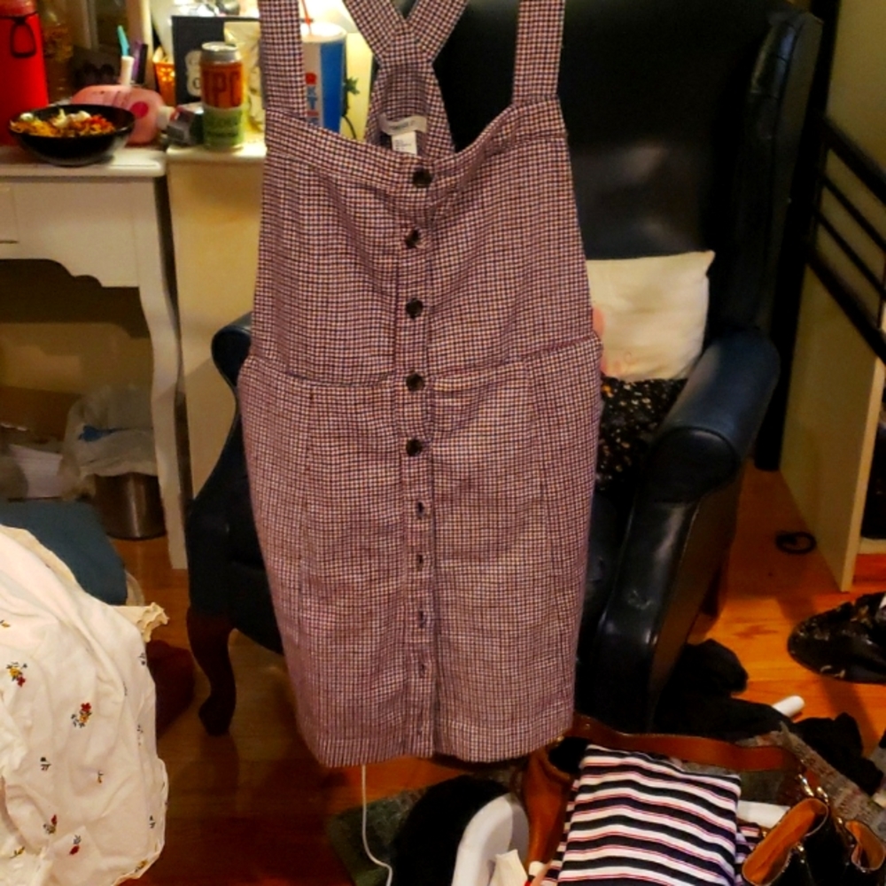 Houndstooth Overalls Dress